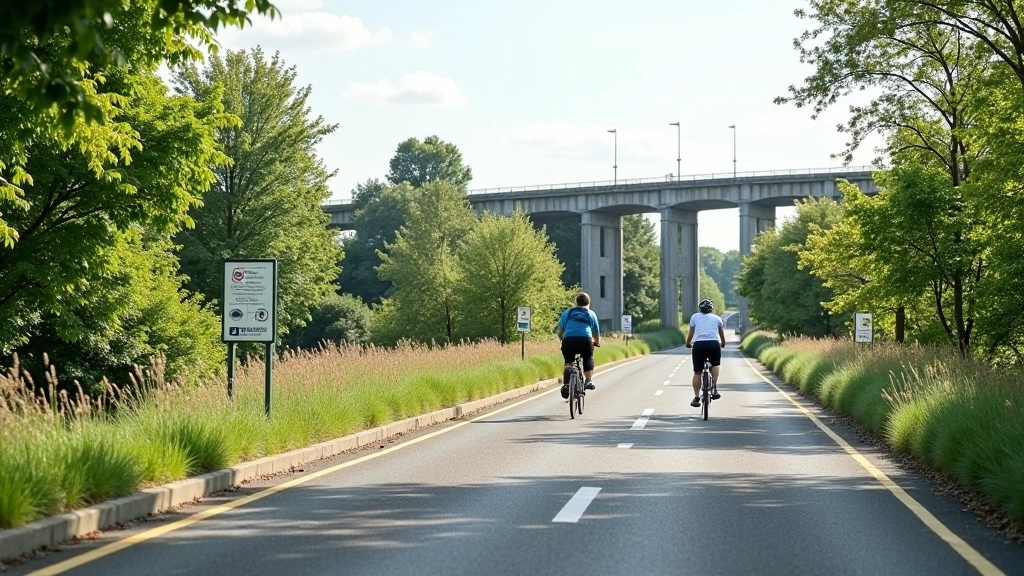Waterford greenway cycling trail entrance with parking and facilities